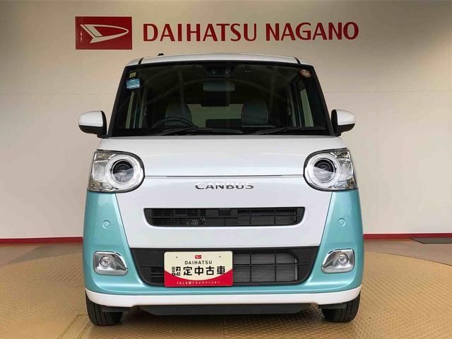 ムーヴキャンバスストライプスＧ２ＷＤ　両側電動スライドドア　オートライト　衝突被害軽減システム　横滑り防止機能　プッシュスタート　スマートキー　オートエアコン　電動格納ドアミラー　アイドリングストップ　ＡＢＳ（長野県）の中古車