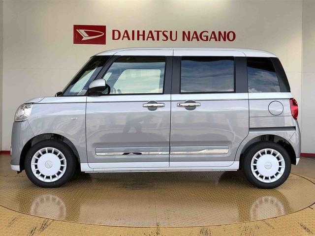 ムーヴキャンバスストライプスＧターボ２ＷＤ　ターボ　両側電動スライドドア　オートライト　衝突被害軽減システム　横滑り防止機能　プッシュスタート　スマートキー　オートエアコン　電動格納ドアミラー　アイドリングストップ　ＡＢＳ（長野県）の中古車