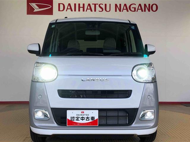 ムーヴキャンバスストライプスＧターボ２ＷＤ　ターボ　両側電動スライドドア　オートライト　衝突被害軽減システム　横滑り防止機能　プッシュスタート　スマートキー　オートエアコン　電動格納ドアミラー　アイドリングストップ　ＡＢＳ（長野県）の中古車