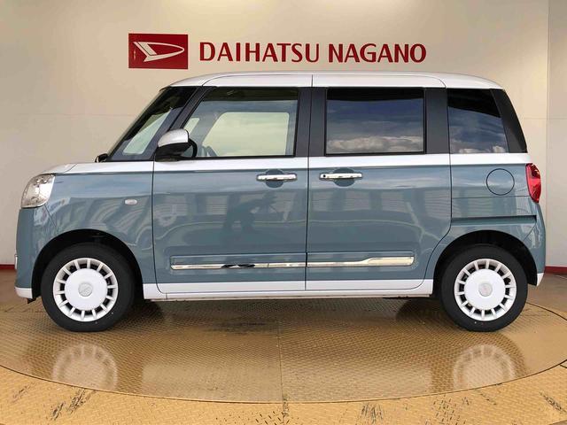 ムーヴキャンバスストライプスＧ４ＷＤ　両側電動スライドドア　オートライト　衝突被害軽減システム　横滑り防止機能　シートヒーター　プッシュスタート　スマートキー　オートエアコン　電動格納ドアミラー　アイドリングストップ　ＡＢＳ（長野県）の中古車