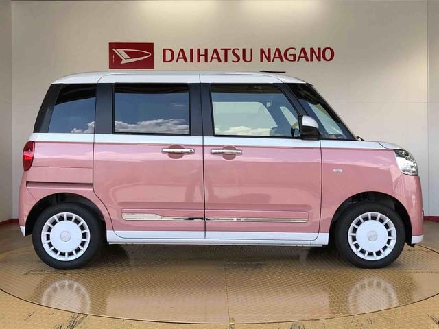 ムーヴキャンバスストライプスG2WD 両側電動スライドドア オートライト 衝突被害軽減システム 横滑り防止機能 プッシュスタート スマートキー オートエアコン 電動格納ドアミラー アイドリングストップ ABS(長野県)の中古車