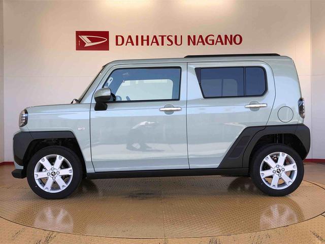 タフトGターボ クロムベンチャー4WD ターボ スカイルーフ プッシュスタート スマートキー オートライト オートエアコン 電動パーキングブレーキ 衝突被害軽減システム 横滑り防止機能 アイドリングストップ シートヒーター ABS(長野県)の中古車
