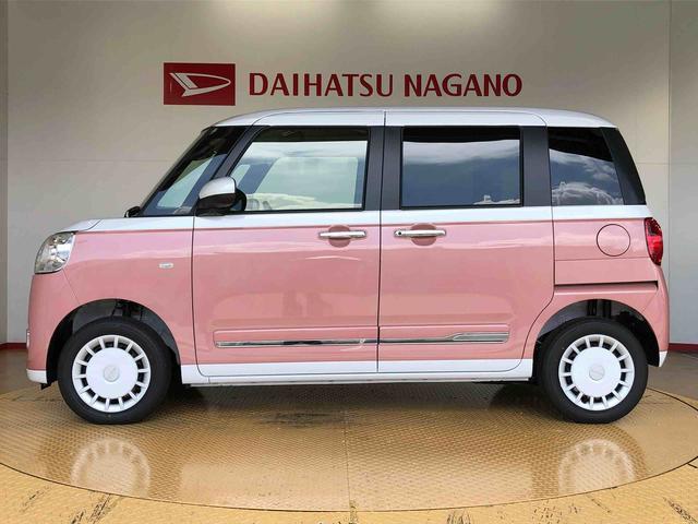 ムーヴキャンバスストライプスＧ４ＷＤ　両側電動スライドドア　オートライト　衝突被害軽減システム　横滑り防止機能　シートヒーター　プッシュスタート　スマートキー　オートエアコン　電動格納ドアミラー　アイドリングストップ　ＡＢＳ（長野県）の中古車