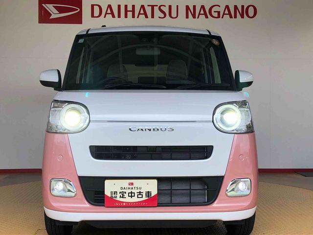 ムーヴキャンバスストライプスＧ４ＷＤ　両側電動スライドドア　オートライト　衝突被害軽減システム　横滑り防止機能　シートヒーター　プッシュスタート　スマートキー　オートエアコン　電動格納ドアミラー　アイドリングストップ　ＡＢＳ（長野県）の中古車