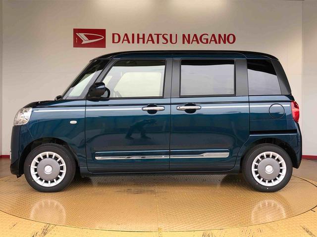 ムーヴキャンバスセオリーＧターボ２ＷＤ　ターボ　両側電動スライドドア　オートライト　衝突被害軽減システム　横滑り防止機能　プッシュスタート　スマートキー　オートエアコン　電動格納ドアミラー　アイドリングストップ　ＡＢＳ（長野県）の中古車