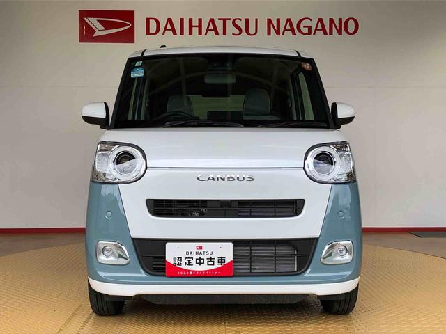 ムーヴキャンバスストライプスＧ４ＷＤ　両側電動スライドドア　オートライト　衝突被害軽減システム　横滑り防止機能　シートヒーター　プッシュスタート　スマートキー　オートエアコン　電動格納ドアミラー　アイドリングストップ　ＡＢＳ（長野県）の中古車