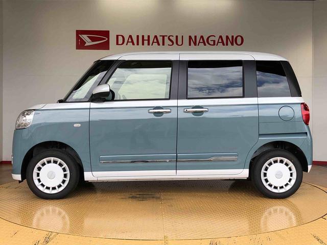 ムーヴキャンバスストライプスＧ４ＷＤ　両側電動スライドドア　オートライト　衝突被害軽減システム　横滑り防止機能　シートヒーター　プッシュスタート　スマートキー　オートエアコン　電動格納ドアミラー　アイドリングストップ　ＡＢＳ（長野県）の中古車