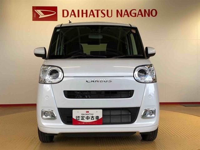 ムーヴキャンバスセオリーＧターボ４ＷＤ　ターボ　　両側電動スライドドア　オートライト　衝突被害軽減システム　横滑り防止機能　シートヒーター　プッシュスタート　スマートキー　オートエアコン　アイドリングストップ　ＡＢＳ（長野県）の中古車