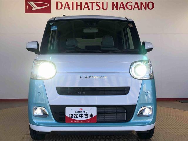 ムーヴキャンバスストライプスＧ２ＷＤ　両側電動スライドドア　オートライト　衝突被害軽減システム　横滑り防止機能　プッシュスタート　スマートキー　オートエアコン　電動格納ドアミラー　アイドリングストップ　ＡＢＳ（長野県）の中古車