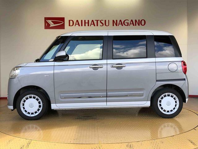 ムーヴキャンバスストライプスＧ２ＷＤ　両側電動スライドドア　オートライト　衝突被害軽減システム　横滑り防止機能　プッシュスタート　スマートキー　オートエアコン　電動格納ドアミラー　アイドリングストップ　ＡＢＳ（長野県）の中古車