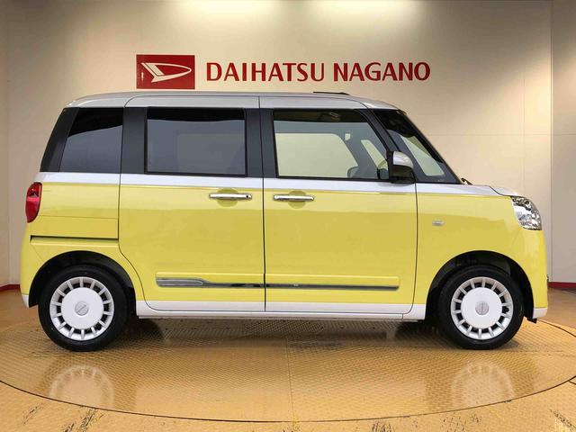 ムーヴキャンバスストライプスＧ２ＷＤ　両側電動スライドドア　オートライト　衝突被害軽減システム　横滑り防止機能　プッシュスタート　スマートキー　オートエアコン　電動格納ドアミラー　アイドリングストップ　ＡＢＳ（長野県）の中古車