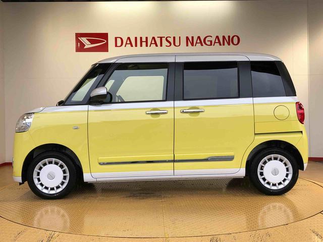 ムーヴキャンバスストライプスＧ２ＷＤ　両側電動スライドドア　オートライト　衝突被害軽減システム　横滑り防止機能　プッシュスタート　スマートキー　オートエアコン　電動格納ドアミラー　アイドリングストップ　ＡＢＳ（長野県）の中古車