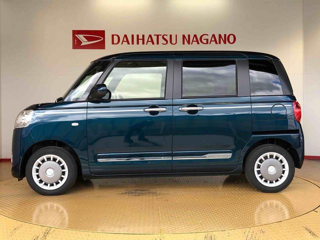 ムーヴキャンバスセオリーＧ２ＷＤ　両側電動スライドドア　オートライト　衝突被害軽減システム　横滑り防止機能　プッシュスタート　スマートキー　オートエアコン　電動格納ドアミラー　アイドリングストップ　ＡＢＳ（長野県）の中古車