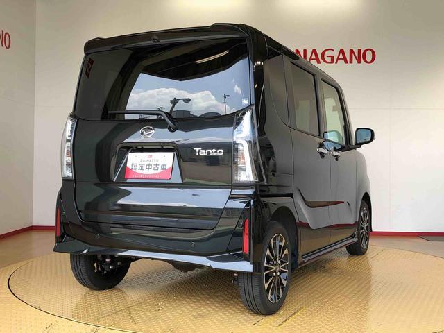 タントカスタムＲＳ４ＷＤ　ターボ　シートヒーター　両側電動スライドドア　アイドリングストップ　プッシュスタート　スマートキー　衝突被害軽減システム　横滑り防止機能　オートライト　オートエアコン　ＡＢＳ（長野県）の中古車