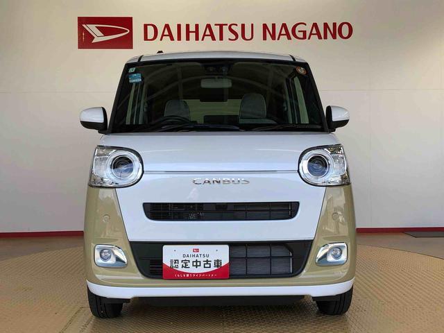 ムーヴキャンバスストライプスＧ４ＷＤ　両側電動スライドドア　オートライト　衝突被害軽減システム　横滑り防止機能　シートヒーター　プッシュスタート　スマートキー　オートエアコン　電動格納ドアミラー　アイドリングストップ　ＡＢＳ（長野県）の中古車