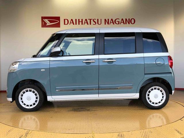 ムーヴキャンバスストライプスＧ４ＷＤ　両側電動スライドドア　オートライト　衝突被害軽減システム　横滑り防止機能　シートヒーター　プッシュスタート　スマートキー　オートエアコン　電動格納ドアミラー　アイドリングストップ　ＡＢＳ（長野県）の中古車