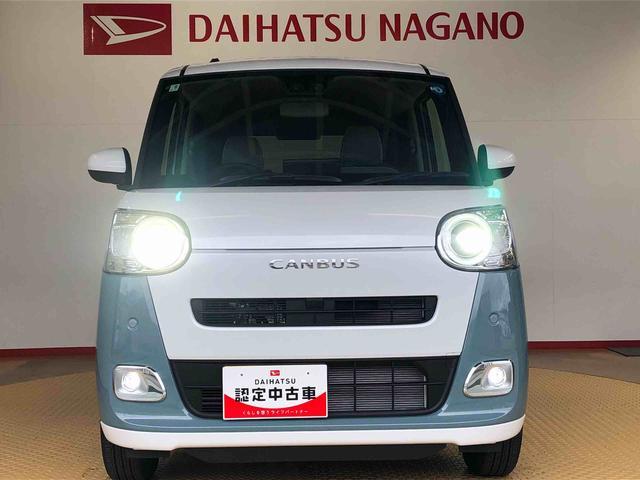ムーヴキャンバスストライプスＧターボ４ＷＤ　ターボ　両側電動スライドドア　オートライト　衝突被害軽減システム　横滑り防止機能　シートヒーター　プッシュスタート　スマートキー　オートエアコン　アイドリングストップ　ＡＢＳ（長野県）の中古車