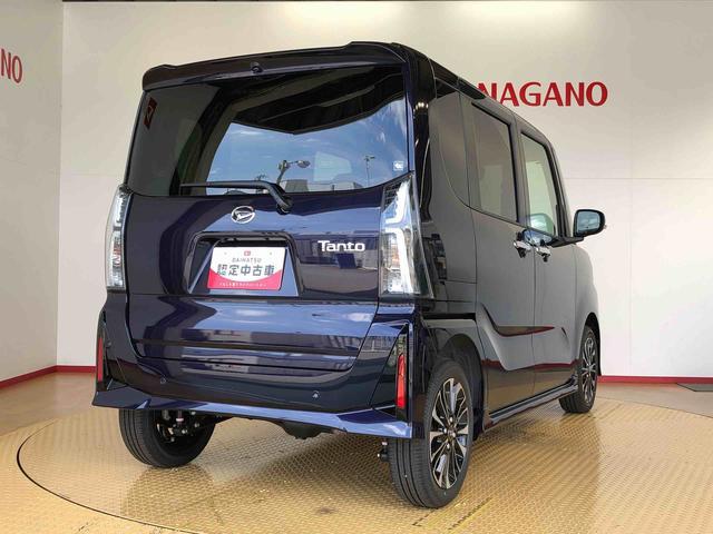 タントカスタムＲＳ４ＷＤ　ターボ　シートヒーター　両側電動スライドドア　アイドリングストップ　プッシュスタート　スマートキー　衝突被害軽減システム　横滑り防止機能　オートライト　オートエアコン　ＡＢＳ（長野県）の中古車