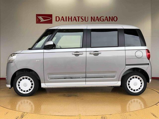 ムーヴキャンバスストライプスＧターボ４ＷＤ　ターボ　　両側電動スライドドア　オートライト　衝突被害軽減システム　横滑り防止機能　シートヒーター　プッシュスタート　スマートキー　オートエアコン　アイドリングストップ　ＡＢＳ（長野県）の中古車
