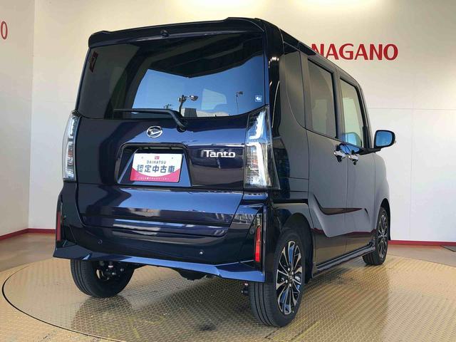 タントカスタムＲＳ４ＷＤ　ターボ　シートヒーター　両側電動スライドドア　アイドリングストップ　プッシュスタート　スマートキー　衝突被害軽減システム　横滑り防止機能　オートライト　オートエアコン　ＡＢＳ（長野県）の中古車
