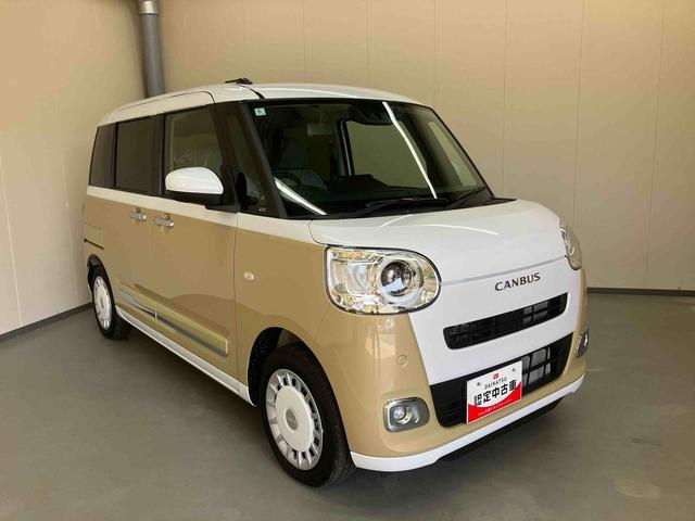 ムーヴキャンバスストライプスＧ／ナビ／バックモニター／両側パワースライドドアナビ　バックモニター　ドライブレコーダー　オートエアコン　インパネシフト　電動パーキングブレーキ　キーフリー　両側パワースライドドア　スライドドアイージークローザー　ホッとカップホルダー（三重県）の中古車