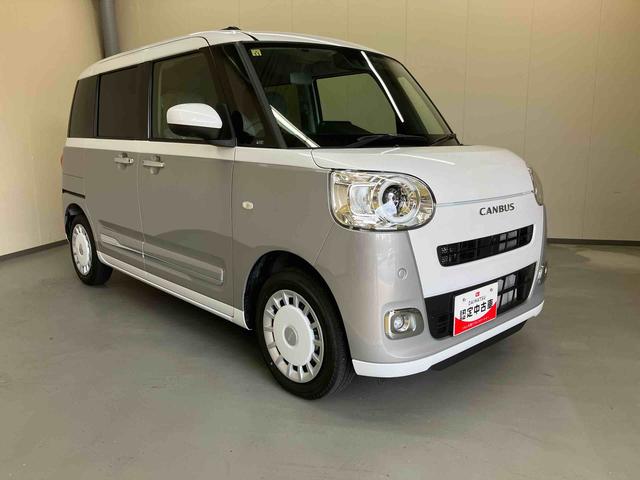 ムーヴキャンバスストライプスＧアイドリングストップレス車・純正ナビ・パノラマモニター・ドライブレコーダー前後・両側電動スライドドア・シートヒーター左右・スマートアシスト搭載・キラコート施工済（三重県）の中古車