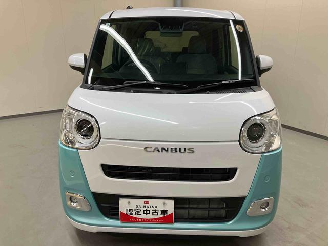 ムーヴキャンバスストライプスＧターボ／両側パワースライドドアナビ　バックモニター　ドライブレコーダー　両側パワースライドドア　プッシュボタンスタート　キーフリー　２トーン　ＬＥＤ　ホッとカップホルダー　置きラクボックス　１４インチホイールキャップ（三重県）の中古車