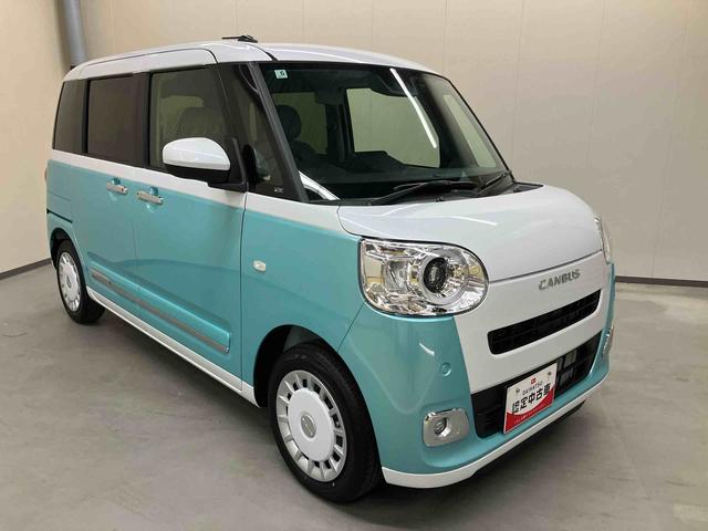 ムーヴキャンバスストライプスＧターボ／両側パワースライドドアナビ　バックモニター　ドライブレコーダー　両側パワースライドドア　プッシュボタンスタート　キーフリー　２トーン　ＬＥＤ　ホッとカップホルダー　置きラクボックス　１４インチホイールキャップ（三重県）の中古車