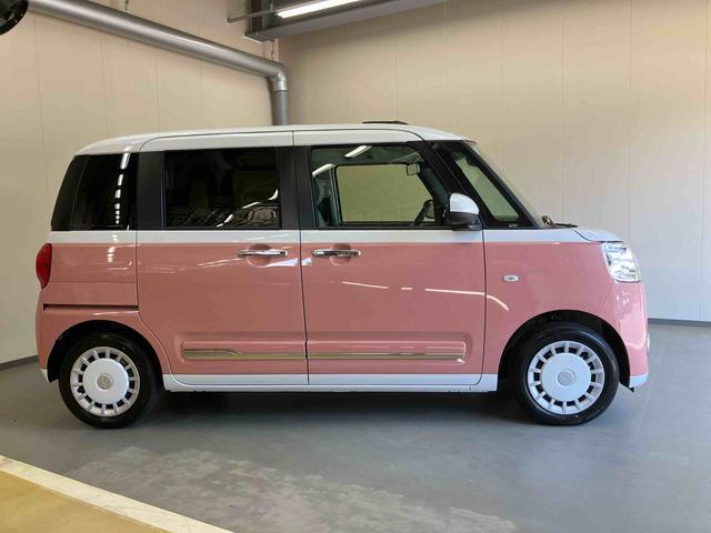 ムーヴキャンバスストライプスGナビ バックモニター ドライブレコーダー 両側パワースライドドア キーフリー 電動パーキングブレーキ 置きラクボックス ホッとカップホルダー オートハイビーム コーナーセンサー 2トーン T−Fine(三重県)の中古車