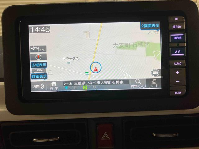 ムーヴキャンバスストライプスGターボナビ バックモニター ETC ドライブレコーダー オートハイビーム コーナーセンサー 両側パワースライドドア プッシュボタンスタート キーフリー 電動パーキングブレーキ シートヒーター T−Fine(三重県)の中古車
