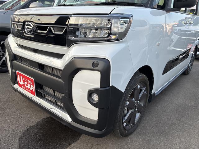 タントファンクロスターボ　　電動パーキングブレーキ　１年間無料保証元試乗車　コーナーセンサー　盗難警報装置　衝突軽減　車線逸脱警告　電動格納ドアミラー　シートヒーター付き　衝突安全ボディ　Ａライト　１オーナー　ルーフレール　キーフリーシステム　ターボ車　バックカメラ（三重県）の中古車