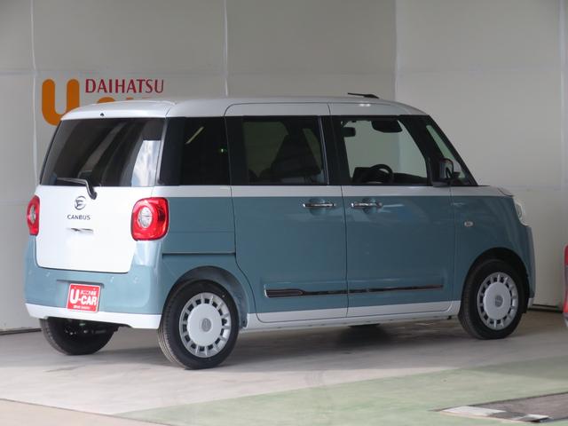 ムーヴキャンバスストライプスＧ　　届出済未使用車　キーフリー　１年間無料保証両側パワースライドドアー　安全ボディ　試乗車　電動格納ドアミラー　運転席・助手席Ｓヒーター　プッシュスタート　バックモニター　ＬＥＤライト　電動パーキングブレーキ　コーナーセンサー　オートエアコン（三重県）の中古車