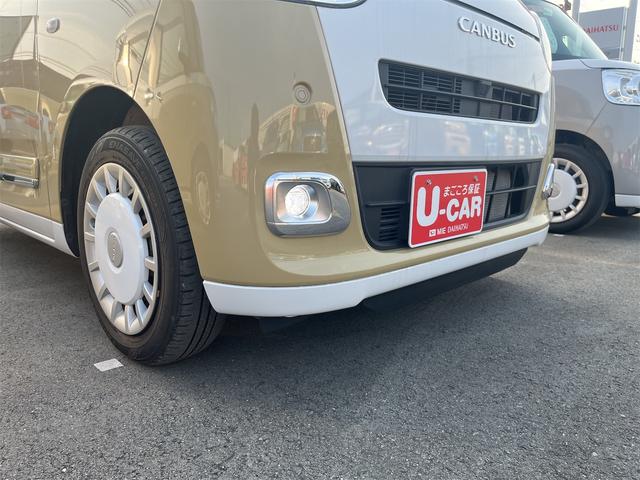 ムーヴキャンバスストライプスＧ　コーナーセンサー　キーフリー　１年間無料保証元試乗車　両側パワースライドドアー　安全ボディ　電動格納ドアミラー　運転席・助手席Ｓヒーター　プッシュスタート　バックモニター　ＬＥＤライト　オートエアコン　パワーウィンドウ　電動パーキングブレーキ（三重県）の中古車