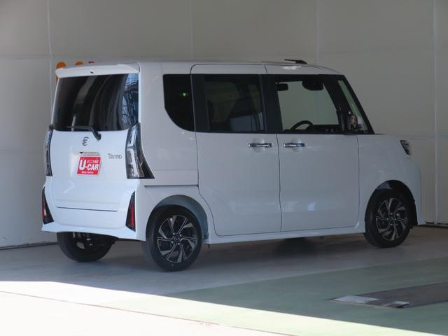 タントカスタムＸ　　　届出済未使用車　バックカメラ　１年間無料保証キ−フリ−　コーナーセンサー　両側自動スライドドア　アイドリングＳ　衝突被害軽減　運転席・助手席シートヒーター　電動格納式ミラー　セキュリティアラーム　オートエアコン　電動パーキングブレーキ（三重県）の中古車