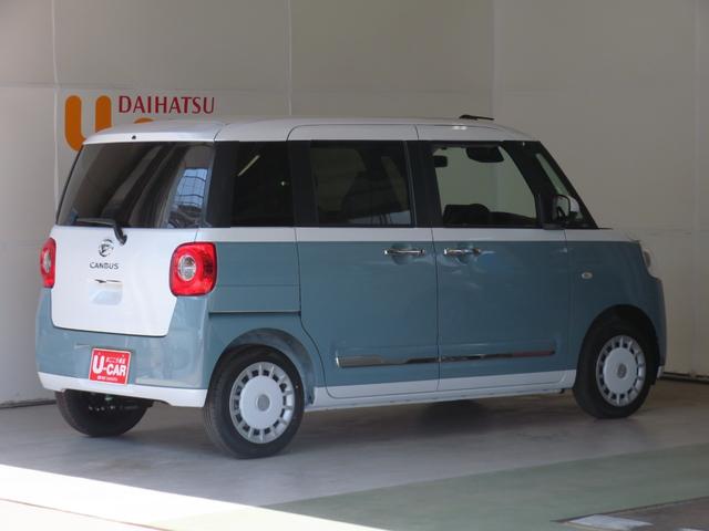 ムーヴキャンバスストライプスＧ　　届出済未使用車　キーフリー　１年間無料保証リヤカメラ　電格ドアミラー　アイドリングＳ　衝突被害軽減装置　オートＬＥＤ　盗難防止　プッシュスタート　ＬＥＤライト　前席シートヒーター　コーナーセンサ　電動パーキングブレーキ　両側パワースライドドア（三重県）の中古車