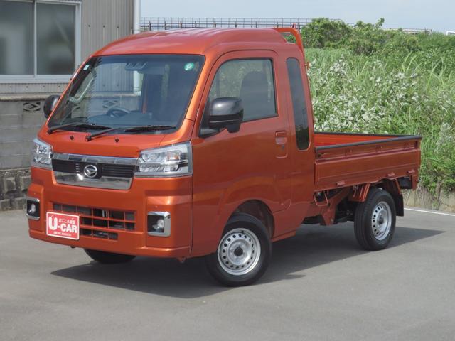 ハイゼットトラックジャンボエクストラ　　　　　　４ＷＤ　ＣＶＴ　１年間無料保証電格ドアミラー　展示試乗車　プッシュスタート　衝突安全ボディ　Ｗエアバック　ｉ−ｓｔｏｐ　ＡＢＳ　記録簿　あゆみ板掛け　ゲートチェーン　ゲートプロテクター　デフロック　荷台作業照明　コーナーセンサー（三重県）の中古車