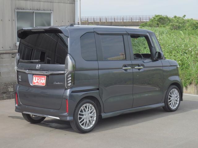 Ｎ−ＢＯＸカスタムＬターボ　純正９型ナビ　バックカメラ　ＥＴＣ　１年間無料保証電動格納式ドアミラー　Ｂｌｕｅｔｏｏｔｈ音楽　Ｓヒーター　Ｃセンサー　アルミ　ワンオーナー車　地デジ　ＵＳＢポート　Ｄレコ　両側パワースライドドア　オートエアコン　電動パーキングブレーキ　キーフリー（三重県）の中古車