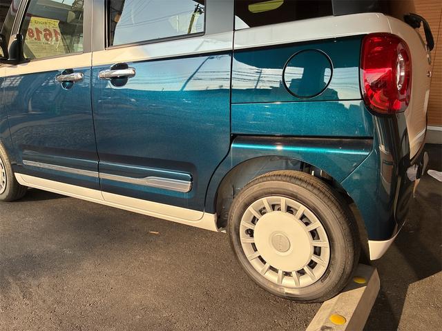 ムーヴキャンバスストライプスＧ　　届出済未使用車　キーフリー　１年間無料保証試乗車ＵＰ　ＩＳＴＯＰ　バックカメラ付　電格ミラー　ＬＥＤライト　助手席エアバック　車線逸脱警告　運転席・助手席シートヒーター　オートＬＥＤ　電動パーキングブレーキ　コーナーセンサー　パワーウィンドウ（三重県）の中古車