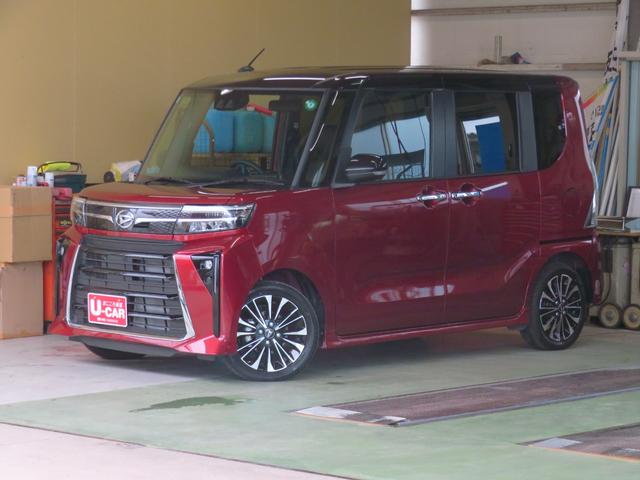 タントカスタムＲＳ　　　　　電動パーキングブレーキ　１年間無料保証電動格納式ドアミラー　タ−ボ　元試乗車　運転席・助手席シートヒータ　ＬＥＤライト　バックカメラ付き　Ａライト　１オーナー　キーフリー　ベンチシート　パワーウィンドウ　純正フロアマット（三重県）の中古車