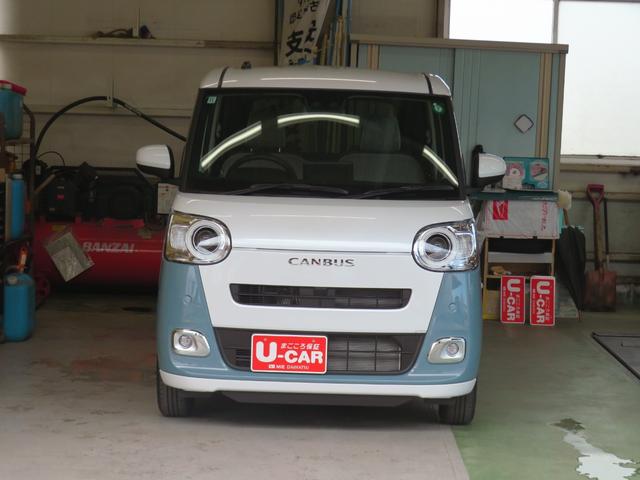 ムーヴキャンバスストライプスＧ　　９型ディスプレイオーディオ　１年間無料保証試乗車ＵＰ　追突軽減ブレーキ　ブルートゥース　バックカメラ付　電格ミラー　フルセグＴＶ　ＵＳＢ　ＬＥＤライト　助手席エアバック　車線逸脱警告　運転席・助手席シートヒーター　電動パーキングブレーキ（三重県）の中古車