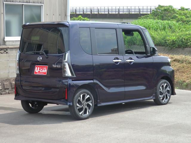 タントカスタムＸ　　届出済未使用車　オートエアコン　１年間無料保証衝突軽減Ｂ　Ａストップ　　両自動ドア　Ｂカメ　シートヒータ　電動ミラー　車線逸脱警報装置　リモコンキー　ＬＥＤライト　衝突安全ボディ　ＡＵＴＯライト　ＡＷ　電動パーキングブレーキ　コーナーセンサー（三重県）の中古車