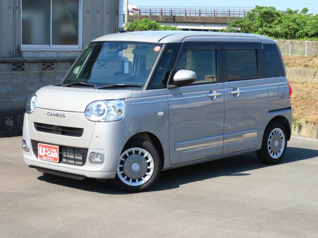 ムーヴキャンバスセオリーＧターボ　　　　　　　　純正７型ナビ　１年間無料保証地デジ　元試乗車　電動格納ドアミラー　シートヒータ　ＵＳＢポート　車線逸脱警報　運転席助手席エアバッグ　ＬＥＤライト　ＤＶＤ　記録簿　電動パーキングブレーキ　パノラマカメラ　前後ドラレコ　キーフリー（三重県）の中古車
