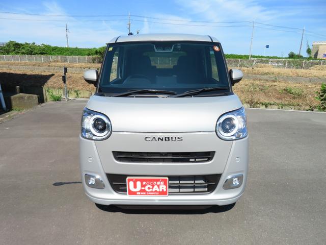ムーヴキャンバスセオリーＧターボ　　　　　　　　純正７型ナビ　１年間無料保証地デジ　元試乗車　電動格納ドアミラー　シートヒータ　ＵＳＢポート　車線逸脱警報　運転席助手席エアバッグ　ＬＥＤライト　ＤＶＤ　記録簿　電動パーキングブレーキ　パノラマカメラ　前後ドラレコ　キーフリー（三重県）の中古車