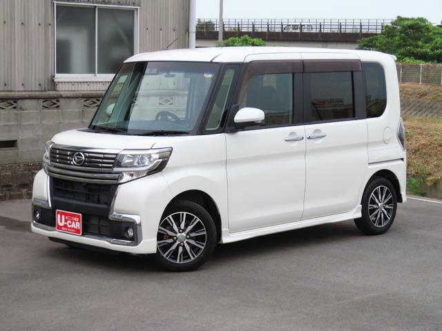 タントカスタムＸ　トップエディションＳＡIII　　　１年間無料保証電動格納ドアミラー　衝突被害軽減装置　Ｂトゥース　ＬＥＤランプ　地デジ　運転席シートヒータ　ＵＳＢ　前方用ドラレコ　オートハイビーム　レーンアシスト　Ａライト　ＤＶＤ　純正７型ナビ　バックカメラ（三重県）の中古車
