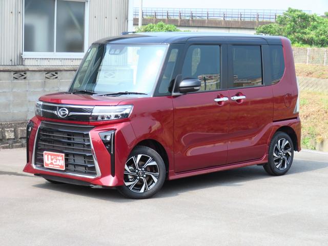 タントカスタムＸ　　運転席・助手席シートヒーター　１年間無料保証衝突軽減Ｂ　Ａストップ　両自動ドア　Ｂカメ　電動ミラー　車線逸脱警報装置　ＬＥＤライト　衝突安全ボディ　電動パーキングブレーキ　コーナーセンサー　キーフリー　オートエアコン　ＡＷ　パワーウィンドウ（三重県）の中古車