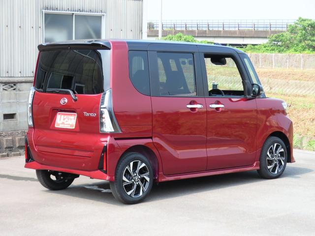 タントカスタムＸ　　運転席・助手席シートヒーター　１年間無料保証衝突軽減Ｂ　Ａストップ　両自動ドア　Ｂカメ　電動ミラー　車線逸脱警報装置　ＬＥＤライト　衝突安全ボディ　電動パーキングブレーキ　コーナーセンサー　キーフリー　オートエアコン　ＡＷ　パワーウィンドウ（三重県）の中古車