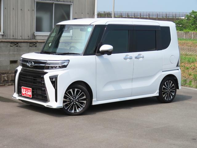タントカスタムＲＳ　　純正７型ナビ　パノラマカメラ　１年間無料保証両側オートスライドドア　地デジ　ＢＴオーディオ　ＥＴＣ付　Ｄレコ　電動格納式ドアミラー　タ−ボ　ＵＳＢポート　運転席・助手席シートヒーター　電動パーキングブレーキ　コーナーセンサー　オートエアコン（三重県）の中古車