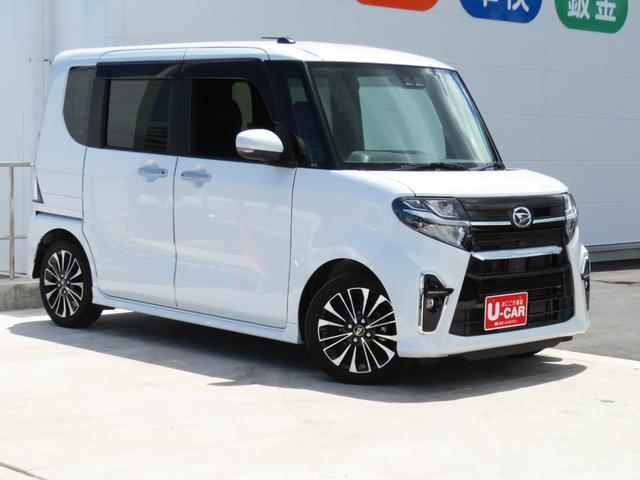 タントカスタムＲＳ　　　純正７型ナビ　バックカメラ　１年間無料保証Ｉストップ　衝突安全ブレーキ　ブルートゥースオーディオ　コーナーセンサー　両側Ｐスライドドア　地デジ　点検記録簿　ハイビームアシスト　シートヒータ　ＥＴＣ　ＤＶＤ　電動パーキングブレーキ　前後ドラレコ（三重県）の中古車