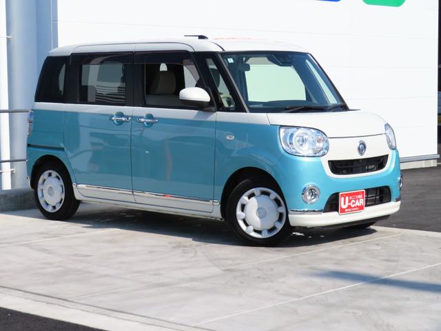 ムーヴキャンバスＧメイクアップＶＳ　ＳＡIII　純正８型ナビ　１年間無料保証パノラマモニター　ブルートゥースオーディオ　電動格納ミラー　衝突安全ボディ　ＥＴＣ　ＬＥＤライト　地デジ　ＡＨＢ　運転席シートヒータ　前後ドライブレコーダー　ＤＶＤ　両側パワースライドドア　キーフリー（三重県）の中古車
