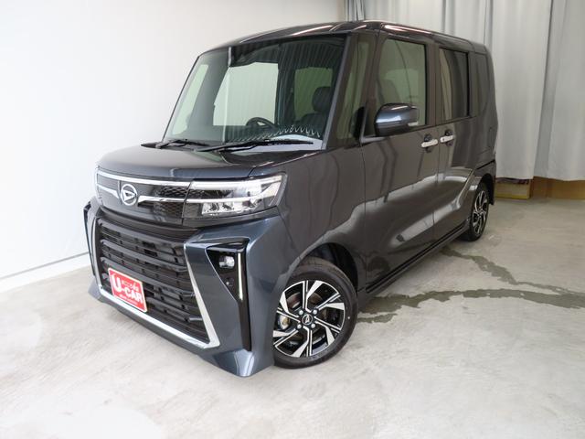 タントカスタムＸ　届出済未使用車　コーナーセンサー　１年間無料保証プッシュスタート　ｉ−ｓｔｏｐ　両側自動ドア　衝突被害軽減装置　Ｂモニタ　オートＬＥＤ　電動ミラー　車線逸脱警報　ワンオーナー　電動パーキングブレーキ　運転席・助手席シートヒーター　オートエアコン（三重県）の中古車